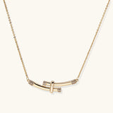 Bamboo Crystal Arc Necklace view 1