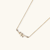 Bamboo Crystal Arc Necklace view 2