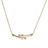 Bamboo Crystal Arc Necklace view 1