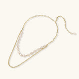 Golden Pearl Layers Necklace view 2