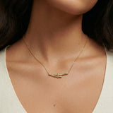 Bamboo Crystal Arc Necklace view 3
