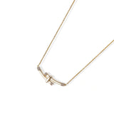 Bamboo Crystal Arc Necklace view 2