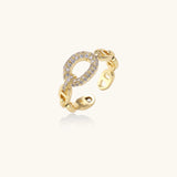 Golden Chain Statement Ring view 1