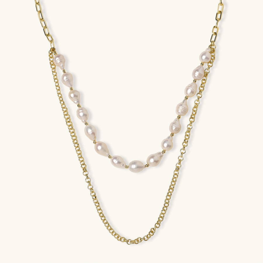 Golden Pearl Layers Necklace