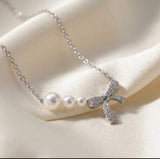 Pearl Bow Necklace view 4