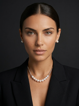 Luna Pearl Arc Necklace view 1
