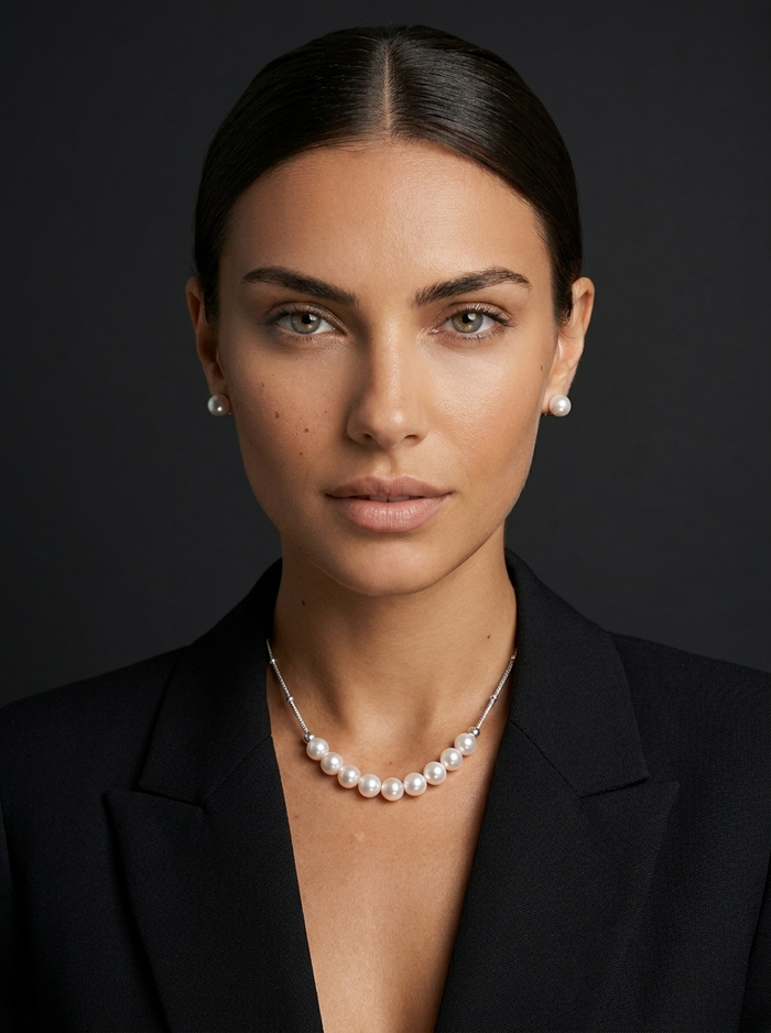 Luna Pearl Arc Necklace